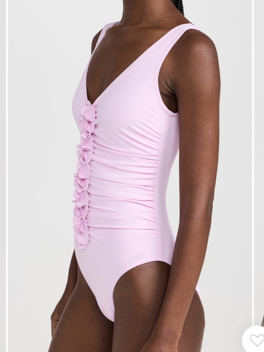 Karla Collette light  Pink Floral-Front V-Neck One-Piece Swimsuit - Picture 2 of 16